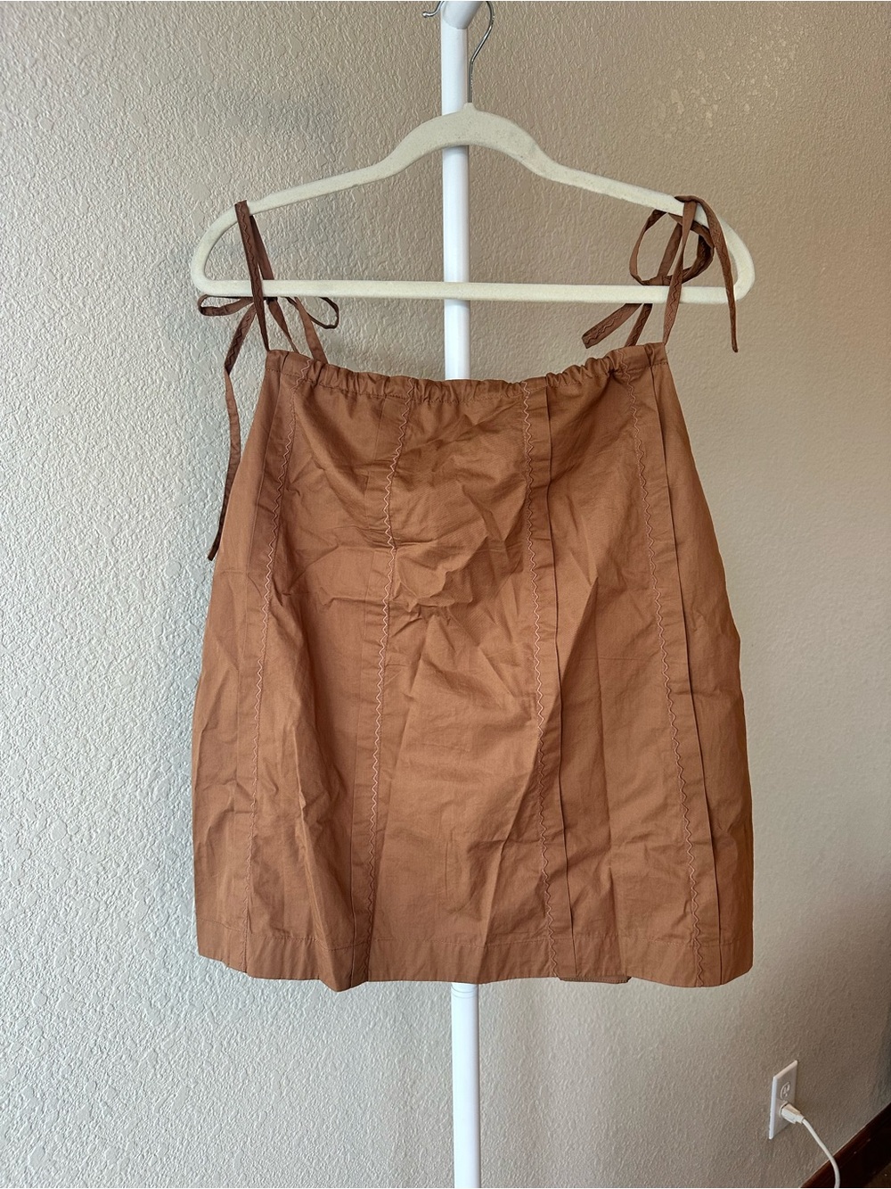 Maria Cher Bollini Amber tie strap tank top tobacco brown size large NWT